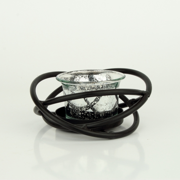 Svícen na čajovou svíčku černý