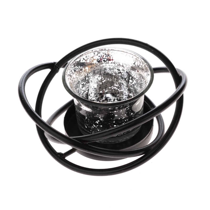 Svícen na čajovou svíčku černý