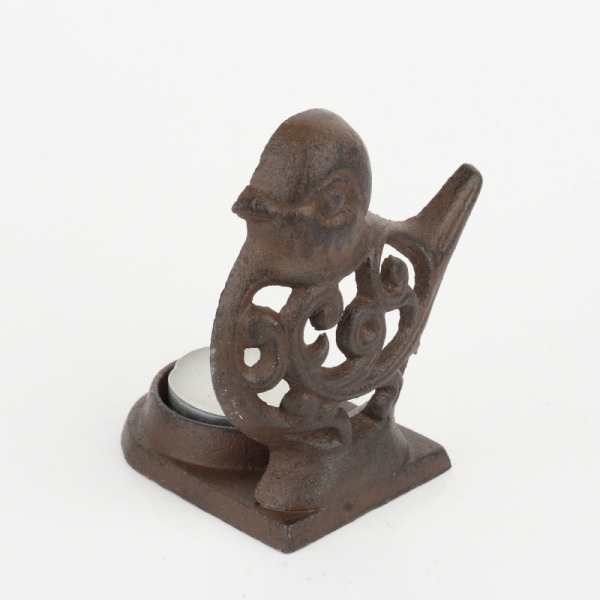 Svícen na čajovou svíčku ptáček 6,5x8x11cm