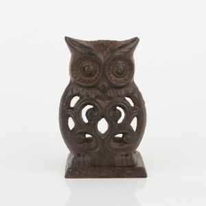 Svícen na čajovou svíčku sova 6,5x8x11cm