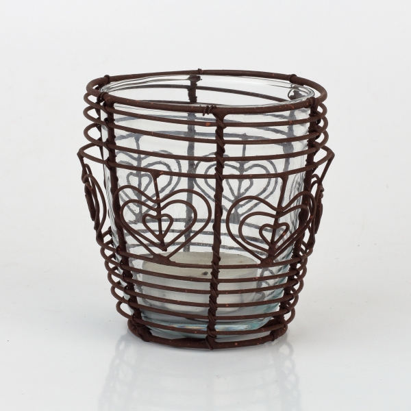 Svícen na čajovou svíčku srdce 9cm