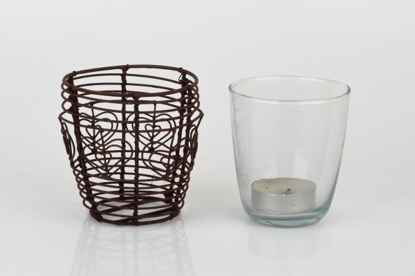 Svícen na čajovou svíčku srdce 9cm