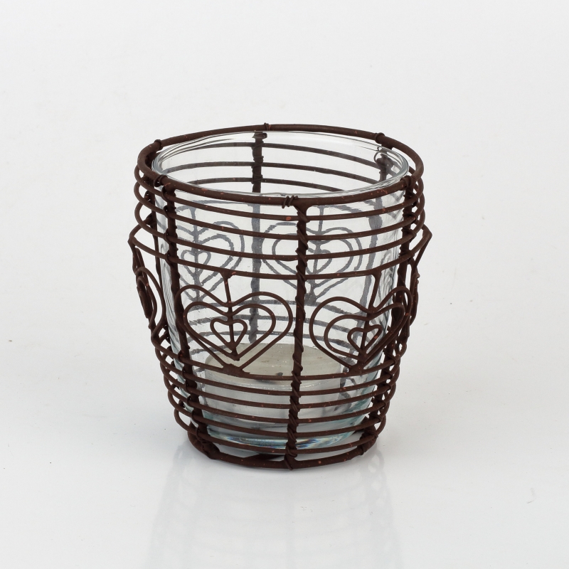 Svícen na čajovou svíčku srdce 9cm