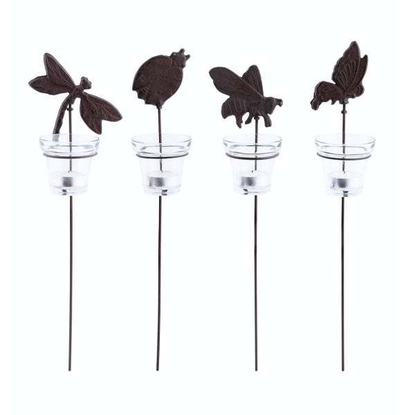 Svícen na čajovou svíčku zápich motýl