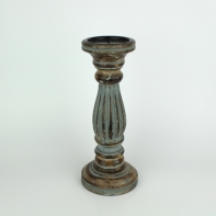 Svícen na jednu svíčku šedý 31cm