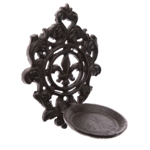 Svícen nástěnný litina 16,5x24x12cm