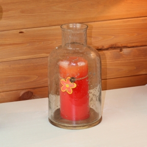 Svícen skleněný 22cm