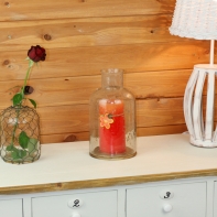 Svícen skleněný 22cm