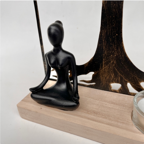 Svícen Strom světla s Buddhou 23,5 x 17 x 6 cm