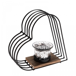 Svícen vánoční srdce 16x15x6cm