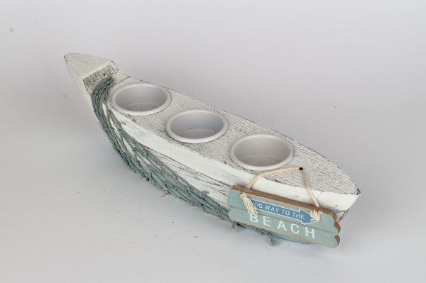 Svícen ve tvaru loďky 30x7x8cm