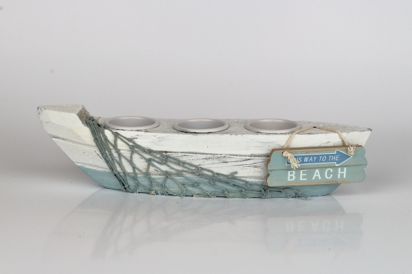 Svícen ve tvaru loďky 30x7x8cm