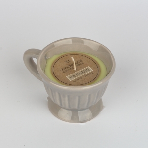 Svíčka v béžovém hrníčku 9x8x6cm