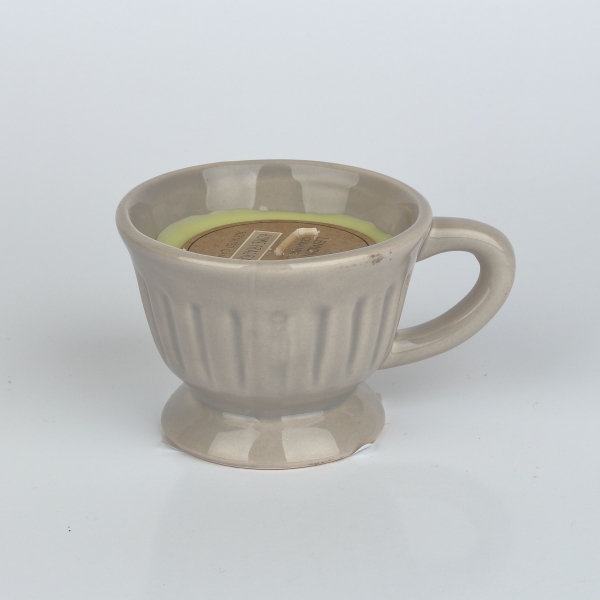 Svíčka v béžovém hrníčku 9x8x6cm 