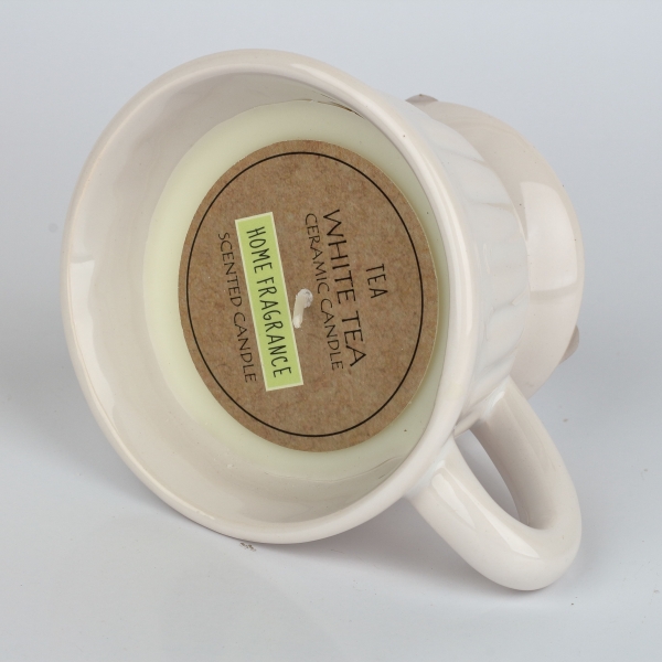 Svíčka v bílém hrníčku 9x8x6cm 