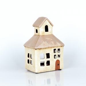 Svítící domeček kaplička na návsi 11x16,5x8 cm