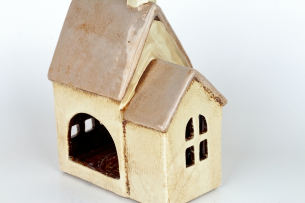 Svítící domeček s přístavkem š13,5 x v18 x h9 cm