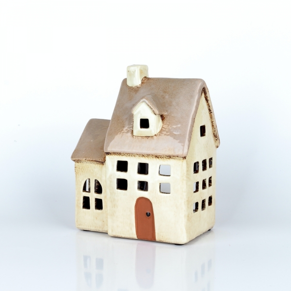 Svítící domeček s přístavkem š13,5 x v18 x h9 cm