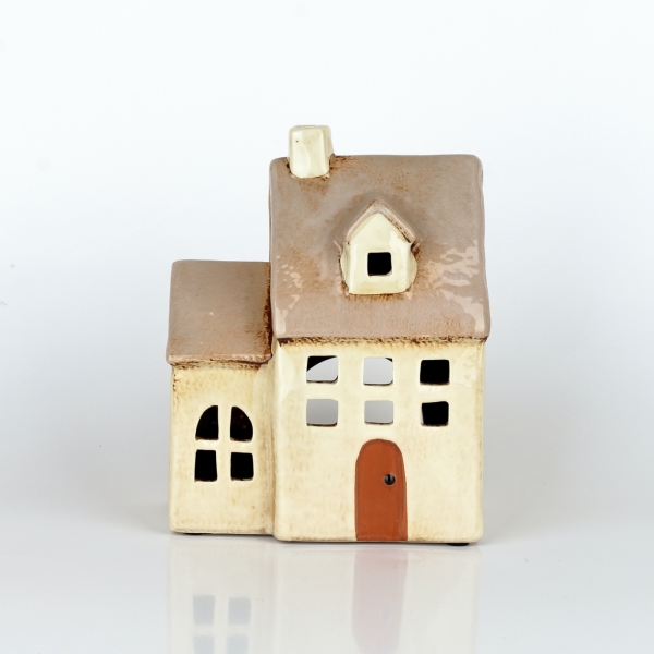 Svítící domeček s přístavkem š13,5 x v18 x h9 cm