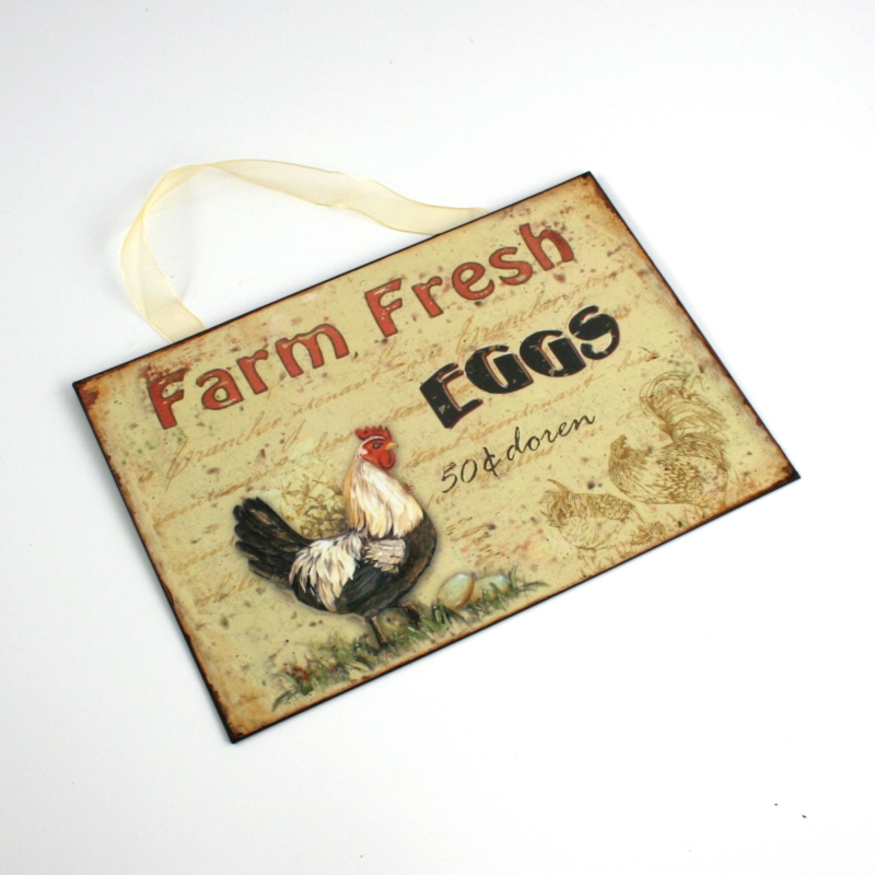 Tabulka Farm Fresh Eggs krémová