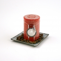 Tácek pod svíčku skleněný 12,5x12,5cm