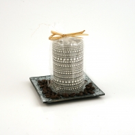 Tácek pod svíčku skleněný 12,5x12,5cm