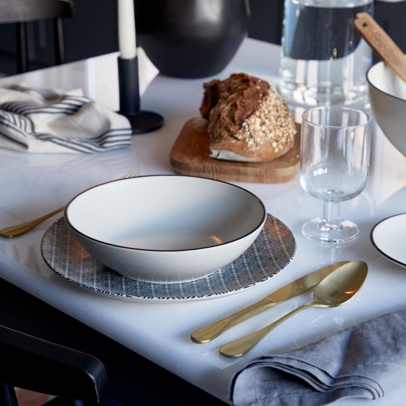 Talíř na těstoviny 21cm AUGUSTA tmavý okraj