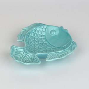 Talíř porcelánová ryba bledě modrá 18x15x3cm 