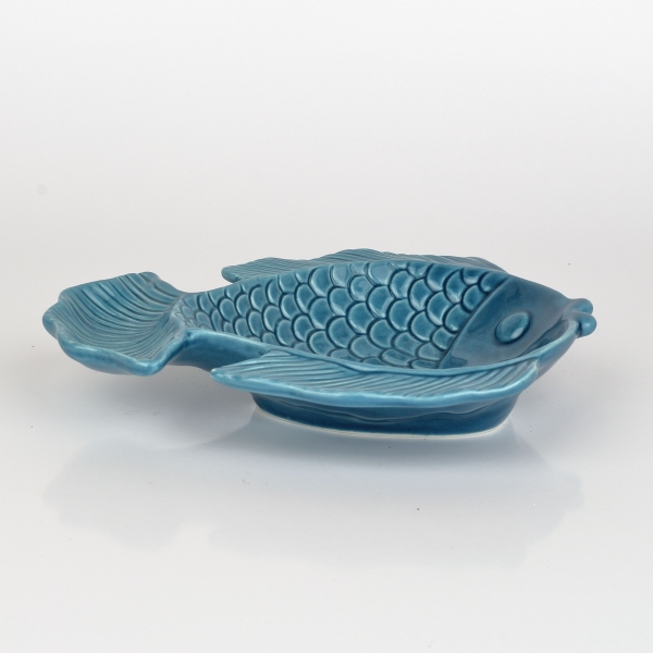 Talíř porcelánová ryba tmavě modrá 18x15x3cm