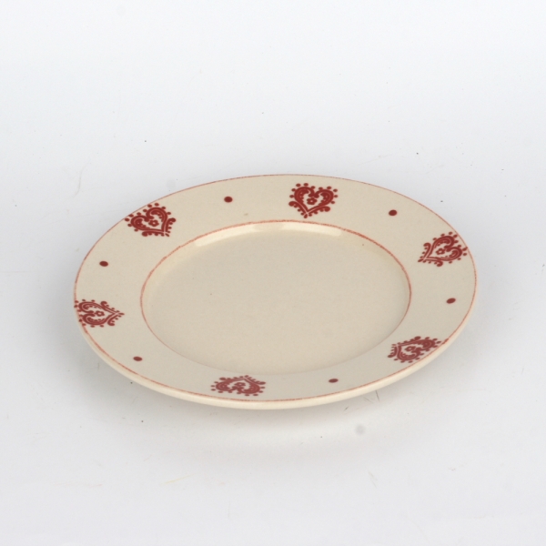 Talíř s motivem červeného srdce 20cm