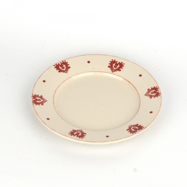 Talíř s motivem červeného srdce 20cm