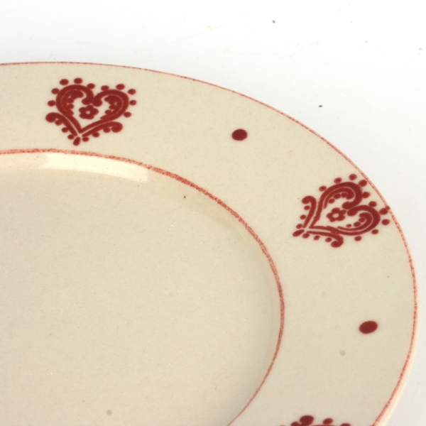 Talíř s motivem červeného srdce 20cm