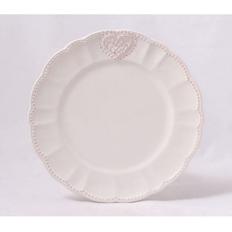 Talíř se srdcem kamenina 20,6 cm