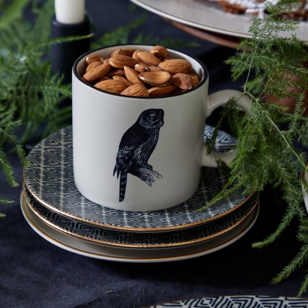 Talířek na pečivo 17cm AUGUSTA ornamenty zlatý okraj