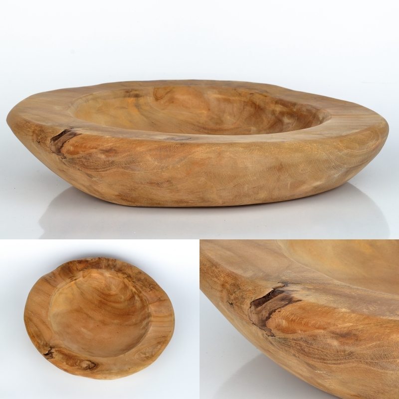 Teakové dřevo miska 30cm