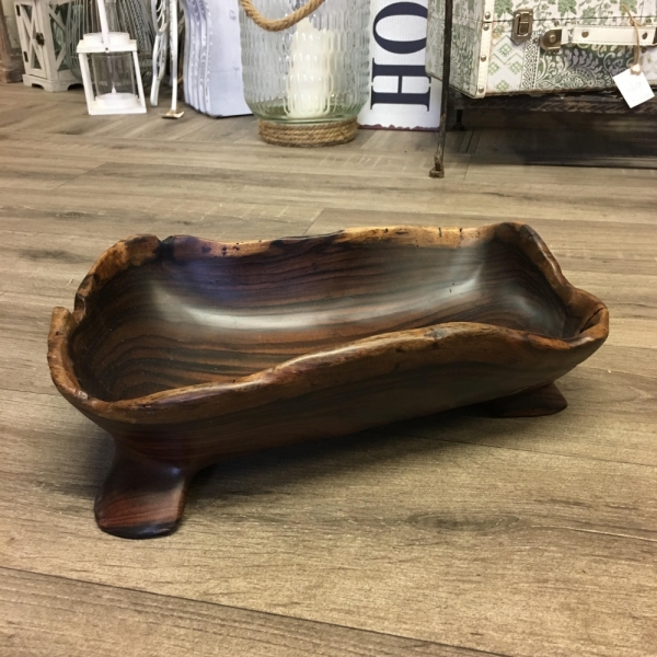 Teakové dřevo ošatka tmavá 35x19cm