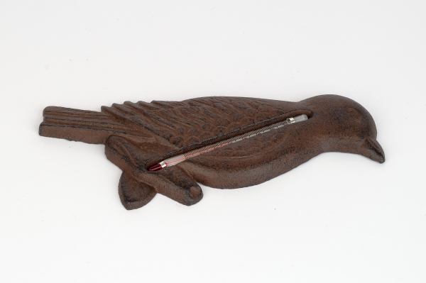 Teploměr kovový ptáček 13,5x21cm