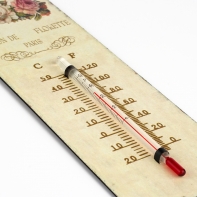 Teploměr kovový tři růže 8x25cm