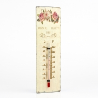Teploměr kovový tři růže 8x25cm