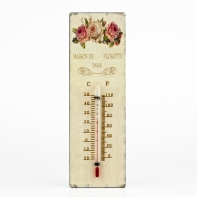 Teploměr kovový tři růže 8x25cm