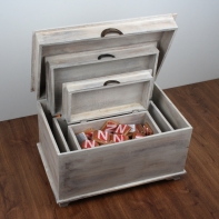 Truhla dřevěná s patinou 40x19x17 cm