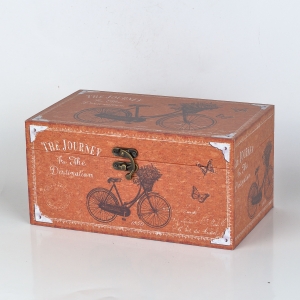 Truhla potažená plátnem s potiskem 30x18x15cm