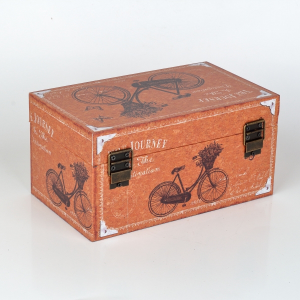 Truhla potažená plátnem s potiskem 30x18x15cm