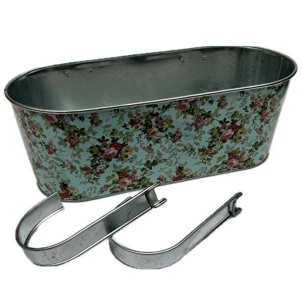 Truhlík na balkón s háky, design Růže