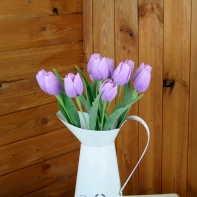 Tulipán fialový žíhaný 43cm