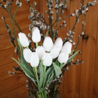 Tulipán sněhově bílý 43cm