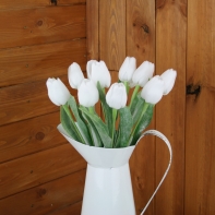 Tulipán sněhově bílý 43cm