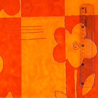 Ubrus PVC 110x140 cm oranž kytka