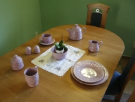 Ubrus s výšivkou a krajkou 41x32cm