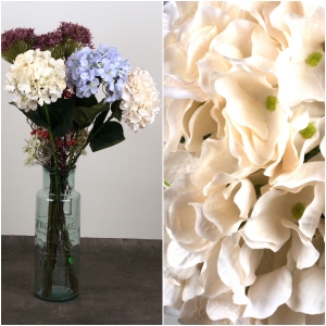 Umělá hortenzie krémová 72cm